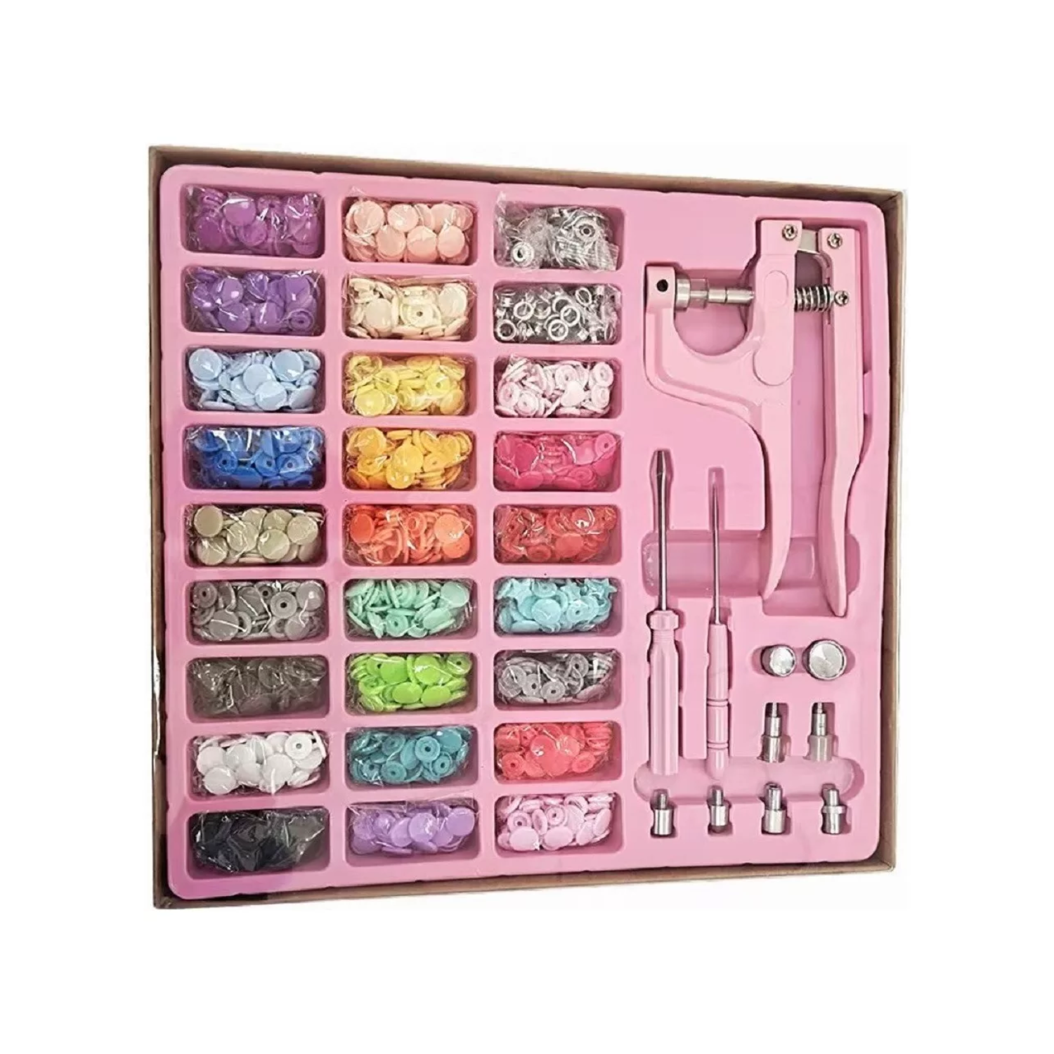PINZA REMACHADORA BROCHES PLÁSTICOS SNAP + 270 BROCHES - 2