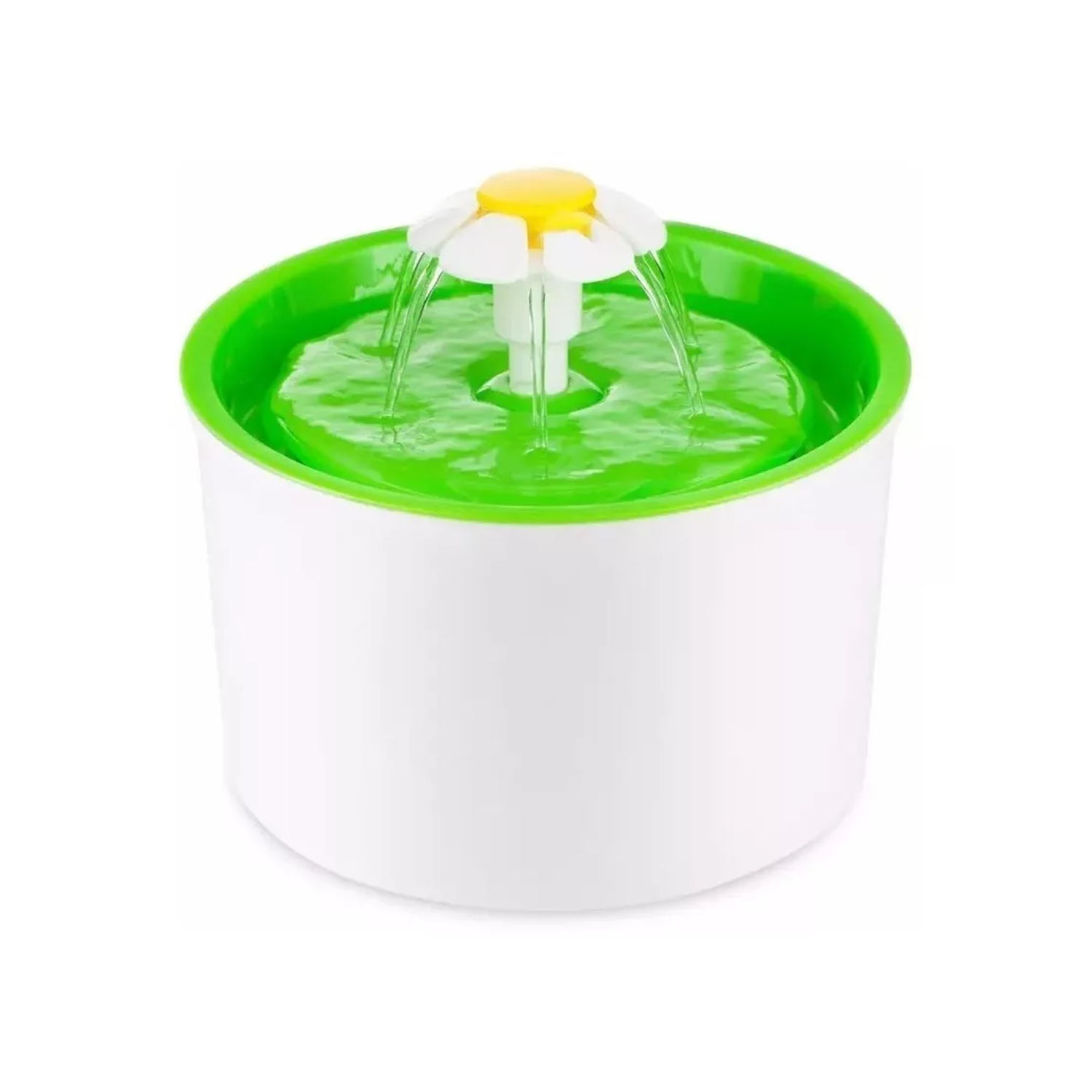 BEBEDERO FUENTE ELÉCTRICO AGUA MASCOTAS 2 L COLOR BLANCO VERDE - 1