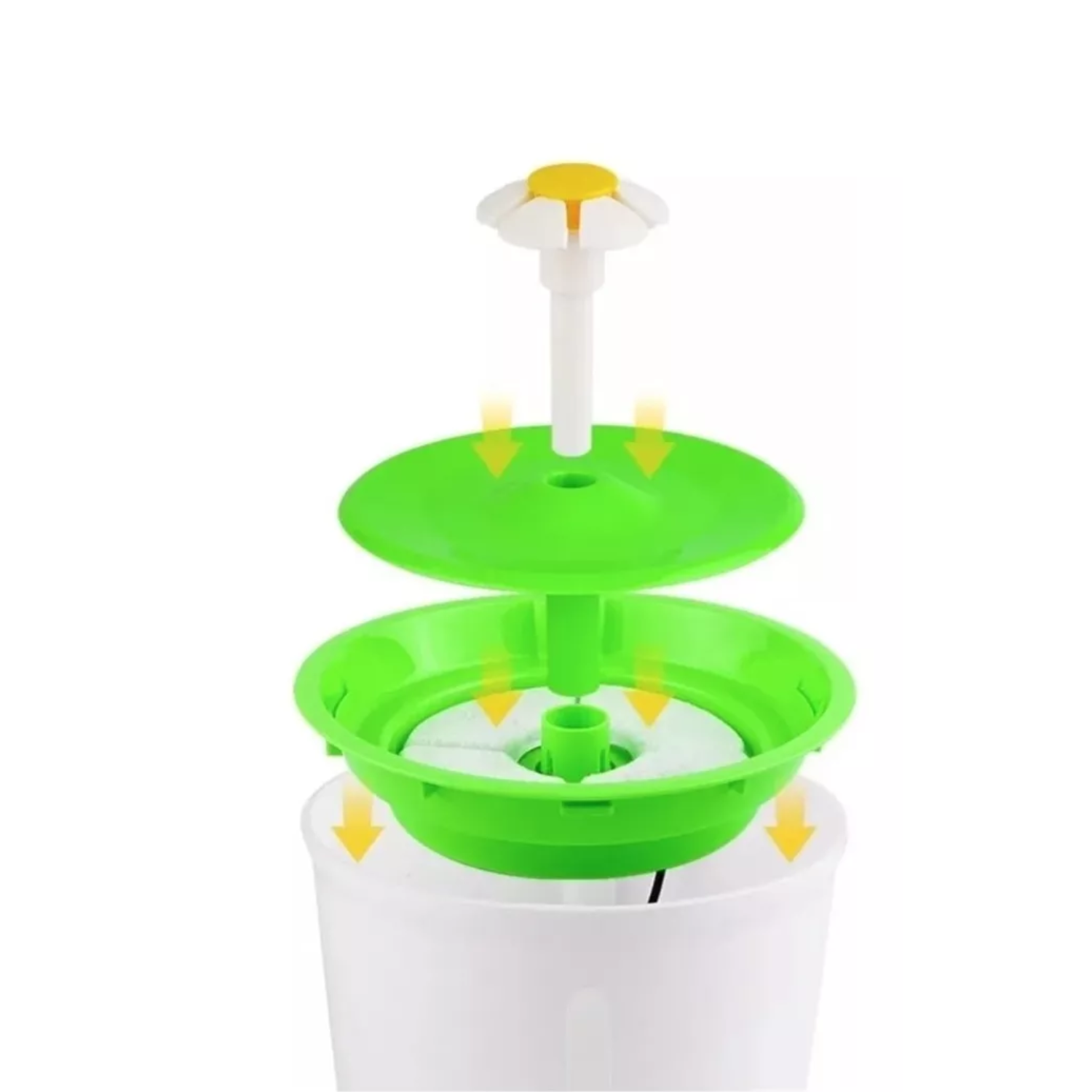 BEBEDERO FUENTE ELÉCTRICO AGUA MASCOTAS 2 L COLOR BLANCO VERDE - 2