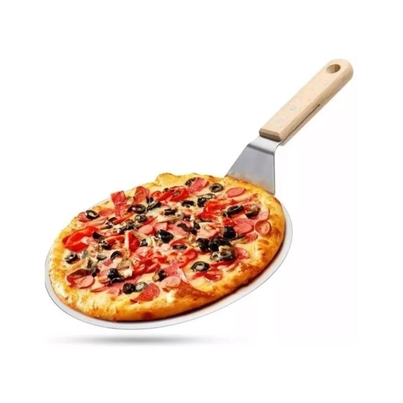 PALA PIZZA ACERO INOXIDABLE 30 CM MANGO MADERA - 4