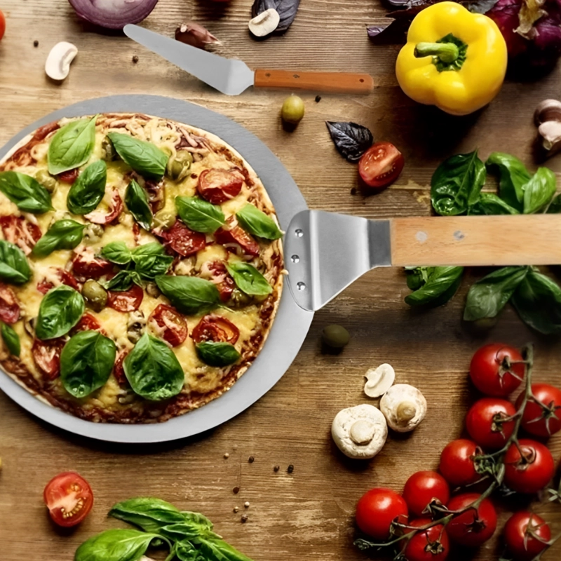 PALA PIZZA ACERO INOXIDABLE 30 CM MANGO MADERA - 5