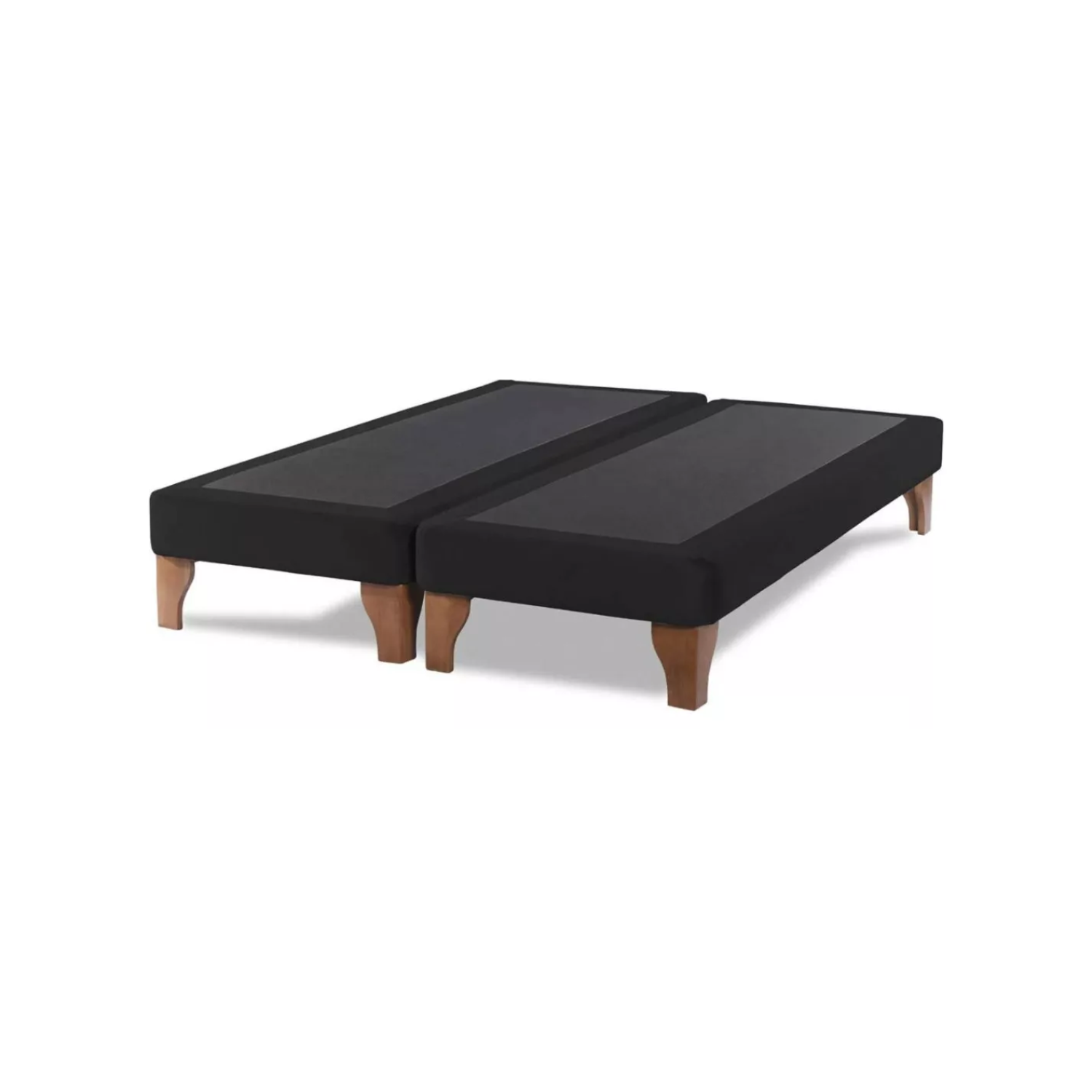 BASE DIVIDIDA CAMA EUROPEA 2 PLAZAS 150X190 CM NEGRO FELPA - 1