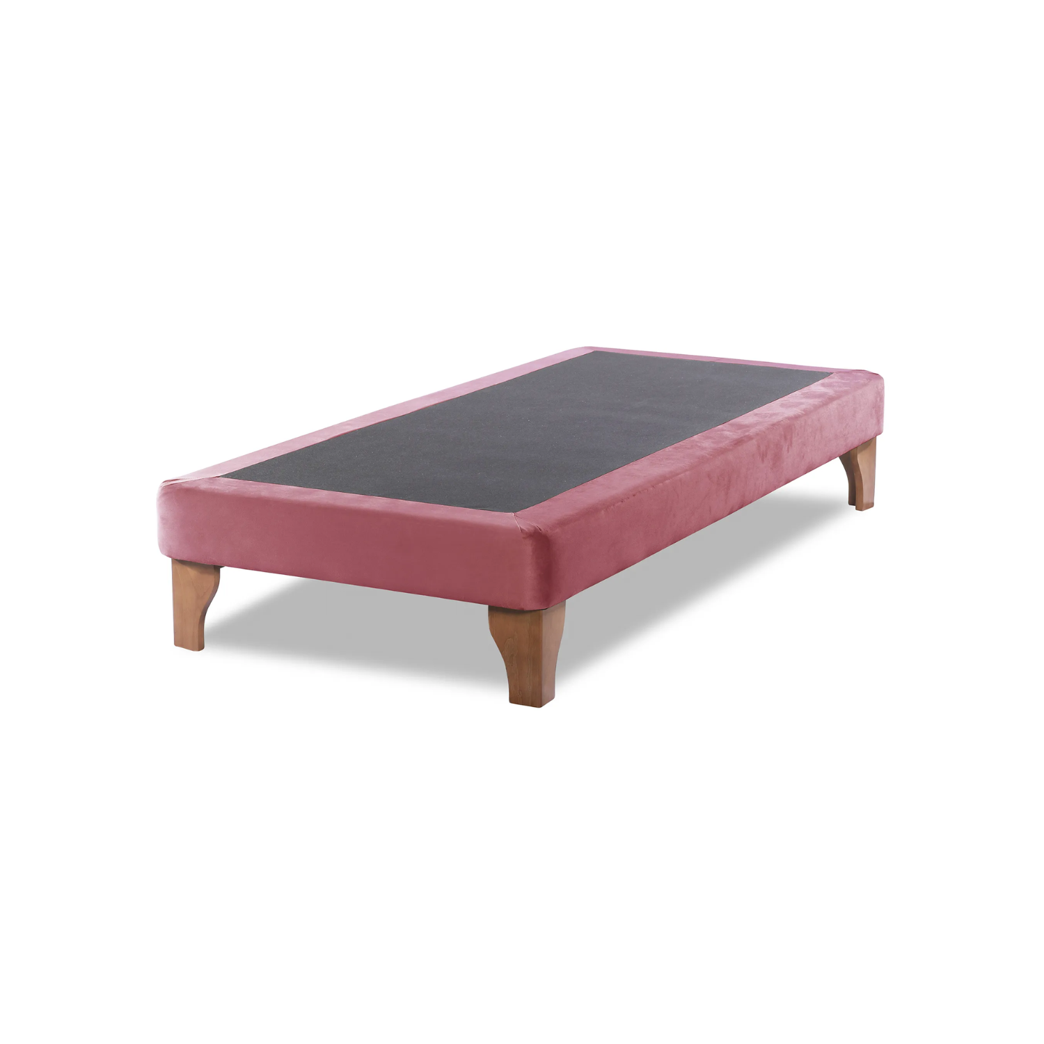 BASE CAMA EUROPEA 1 PLAZA 90X190 CM PALO ROSA VIEJO FELPA - 1