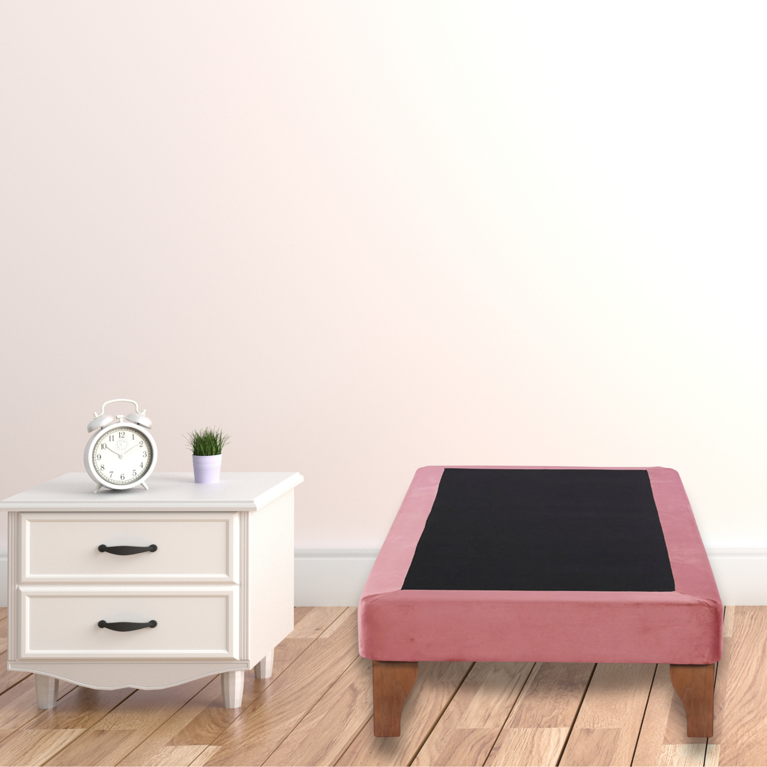 BASE CAMA EUROPEA 1 PLAZA 90X190 CM PALO ROSA VIEJO FELPA - 5
