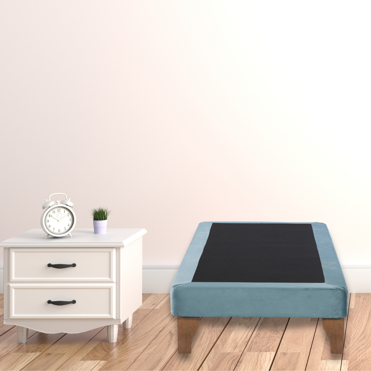 BASE ELEGANTE CAMA EUROPEA 1.5 PLAZA 105X200 CM TURQUESA FELPA - 5