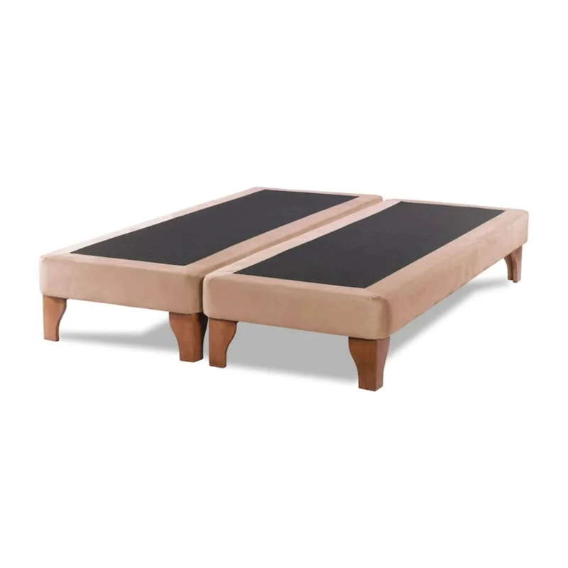 BASE CAMA EUROPEA IMPORTCLICK DIVIDIDA SUPER KING 200X200 CM BEIGE FELPA - 1