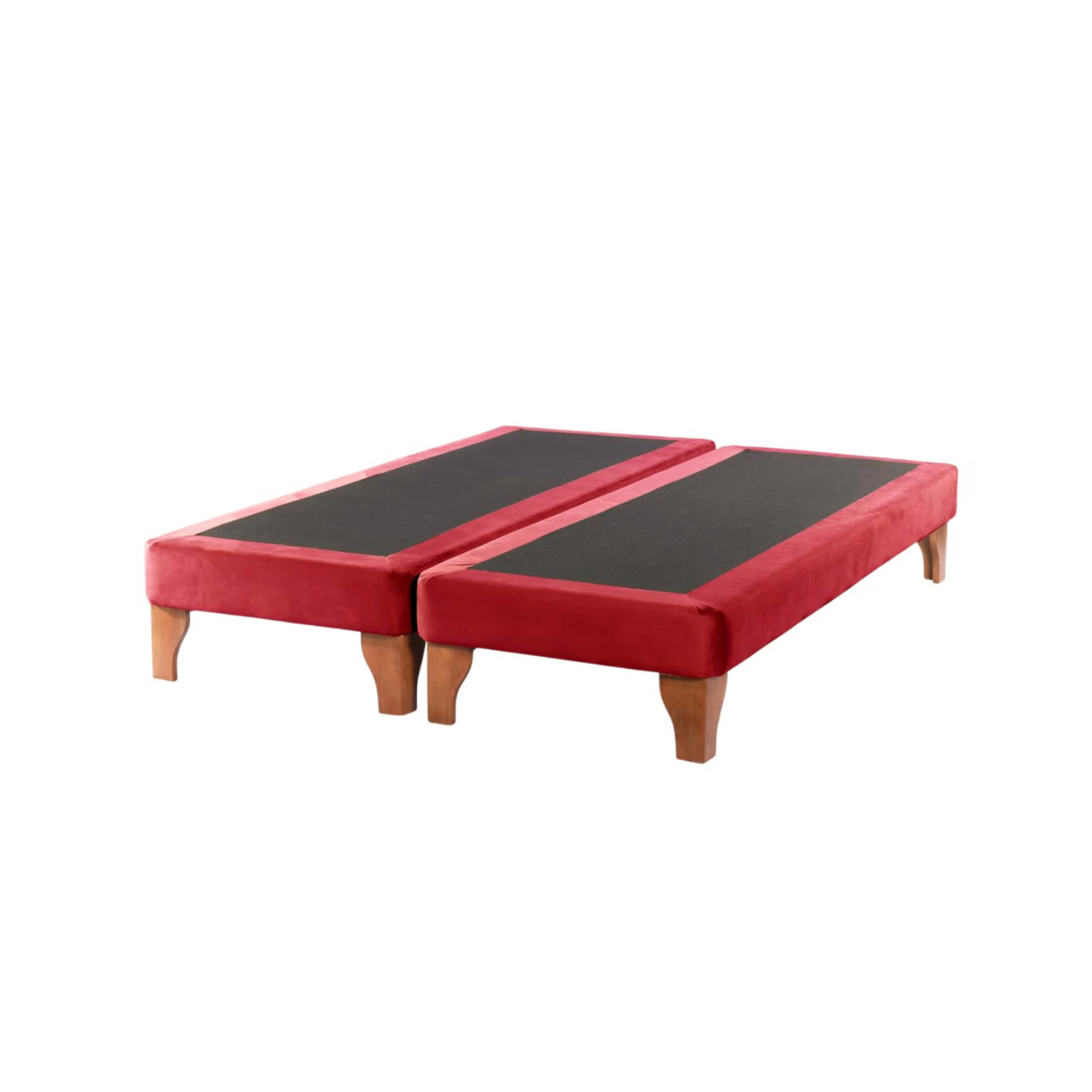 BASE DIVIDIDA CAMA EUROPEA KING 200X180 CM ROJO FELPA - 1