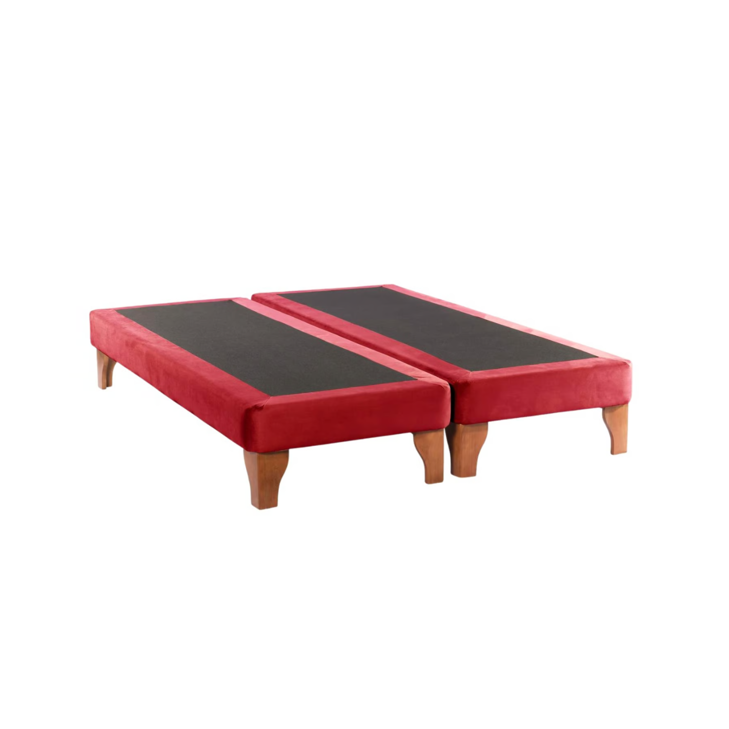 BASE DIVIDIDA CAMA EUROPEA KING 200X180 CM ROJO FELPA - 3