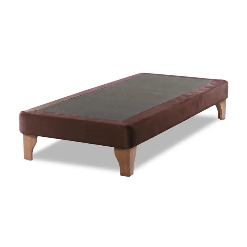 BASE CAMA EUROPEA IMPORTCLICK ELEGANTE 1.5 PLAZAS 105X190 CM CHOCOLATE FELPA - 1