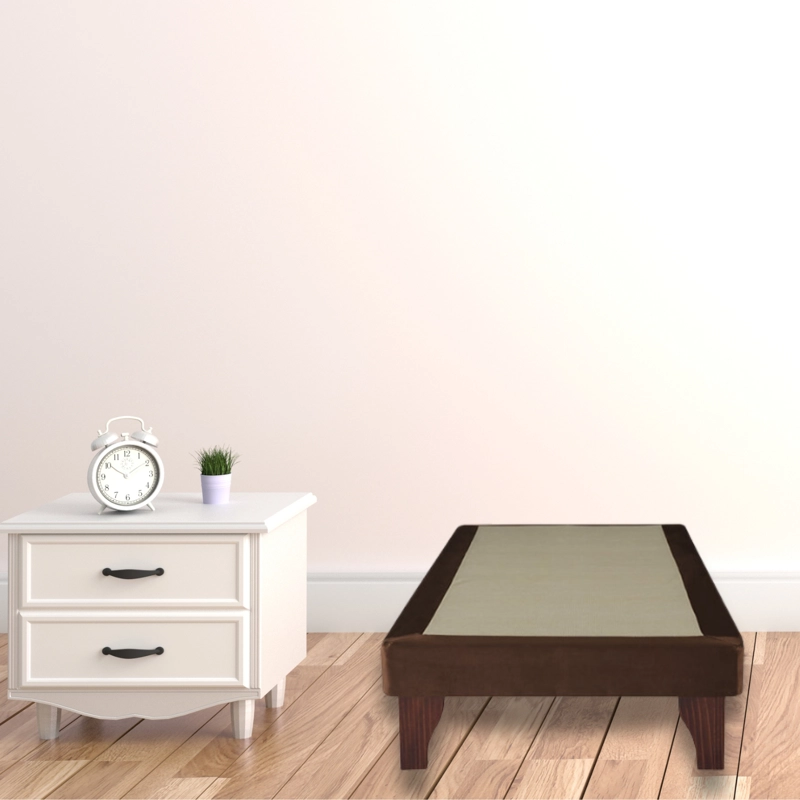BASE CAMA EUROPEA IMPORTCLICK 1 PLAZA 90X190 CM CHOCOLATE FELPA - 5