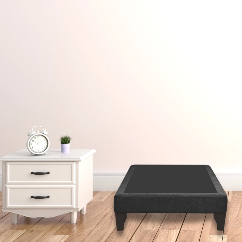BASE CAMA EUROPEA IMPORTCLICK 1 PLAZA 90X190 CM NEGRO LINO - 5