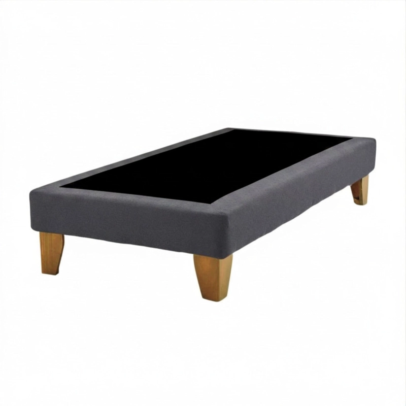BASE CAMA EUROPEA IMPORTCLICK ELEGANTE 1.5 PLAZA 105X200 CM GRIS GRAFITO LINO - 1