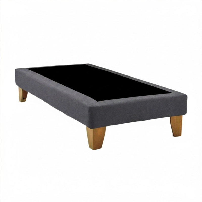 BASE CAMA EUROPEA IMPORTCLICK ELEGANTE 1.5 PLAZA 105X200 CM GRIS GRAFITO LINO - 2