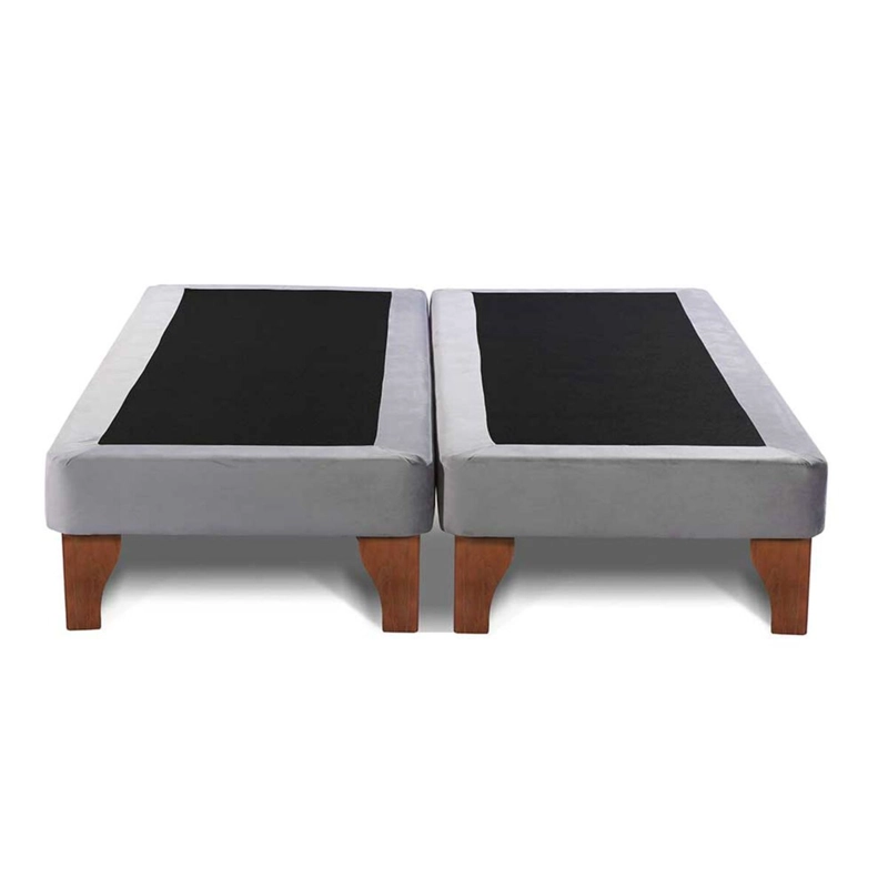 BASE CAMA EUROPEA IMPORTCLICK DIVIDIDA 2 PLAZAS 150X200 CM GRIS CLARO FELPA - 2