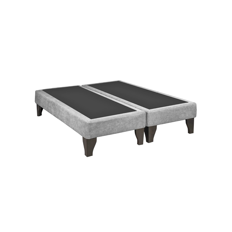 BASE CAMA EUROPEA IMPORTCLICK DIVIDIDA 2 PLAZAS 150X200 CM GRIS CLARO FELPA - 3