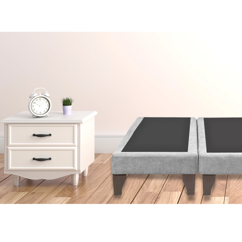 BASE CAMA EUROPEA IMPORTCLICK DIVIDIDA 2 PLAZAS 150X200 CM GRIS CLARO FELPA - 5