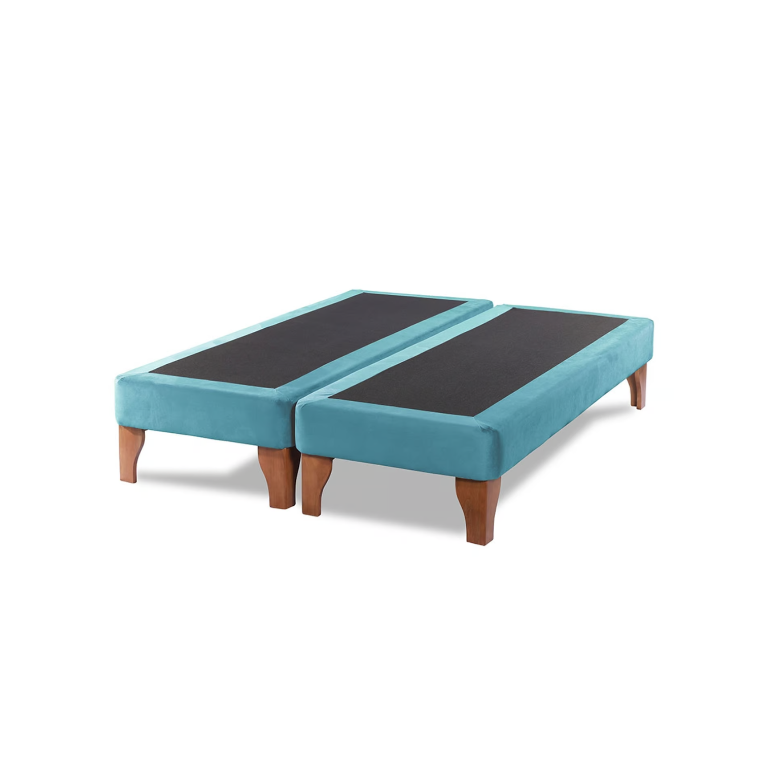 BASE DIVIDIDA CAMA EUROPEA KING 200X180 CM TURQUESA FELPA - 1