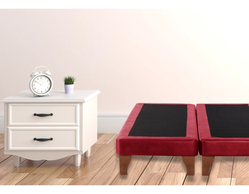 BASE CAMA EUROPEA IMPORTCLICK DIVIDIDA KING 200X180 CM BURDEO FELPA - 5