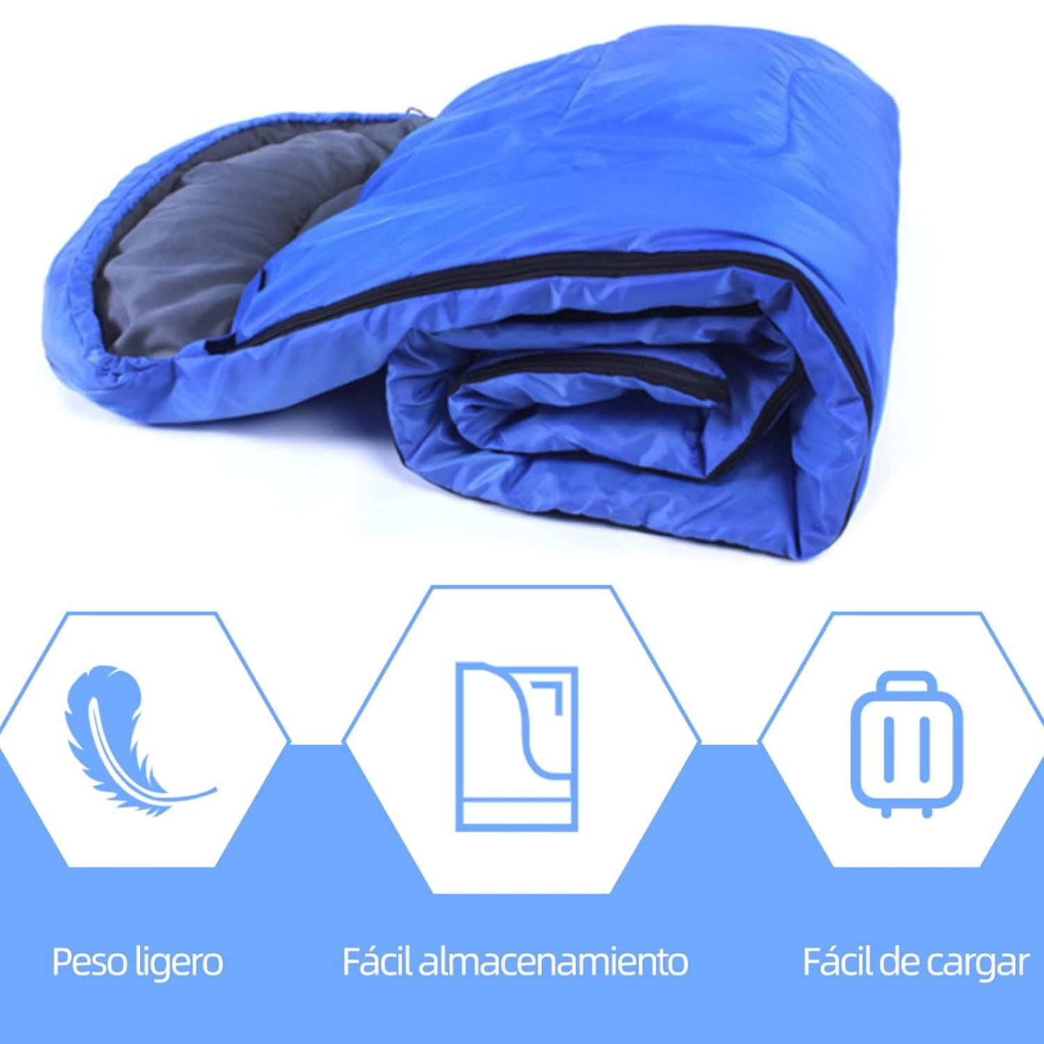 SACO DORMIR IMPORTCLICK CAMPING INDIVIDUAL CAMPING ADULTOS AZUL - 4