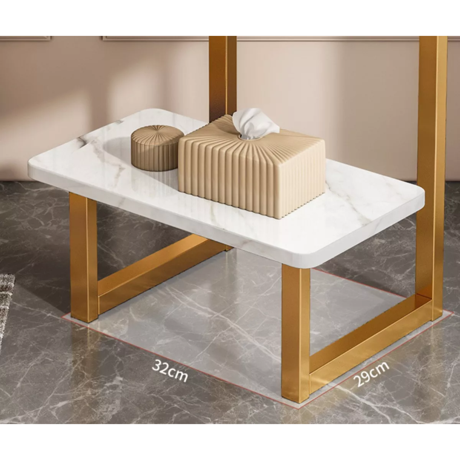 MESA CENTRO IMPORTCLICK REDONDA LIVING HOGAR FIERRO BLANCO MADERA - 3