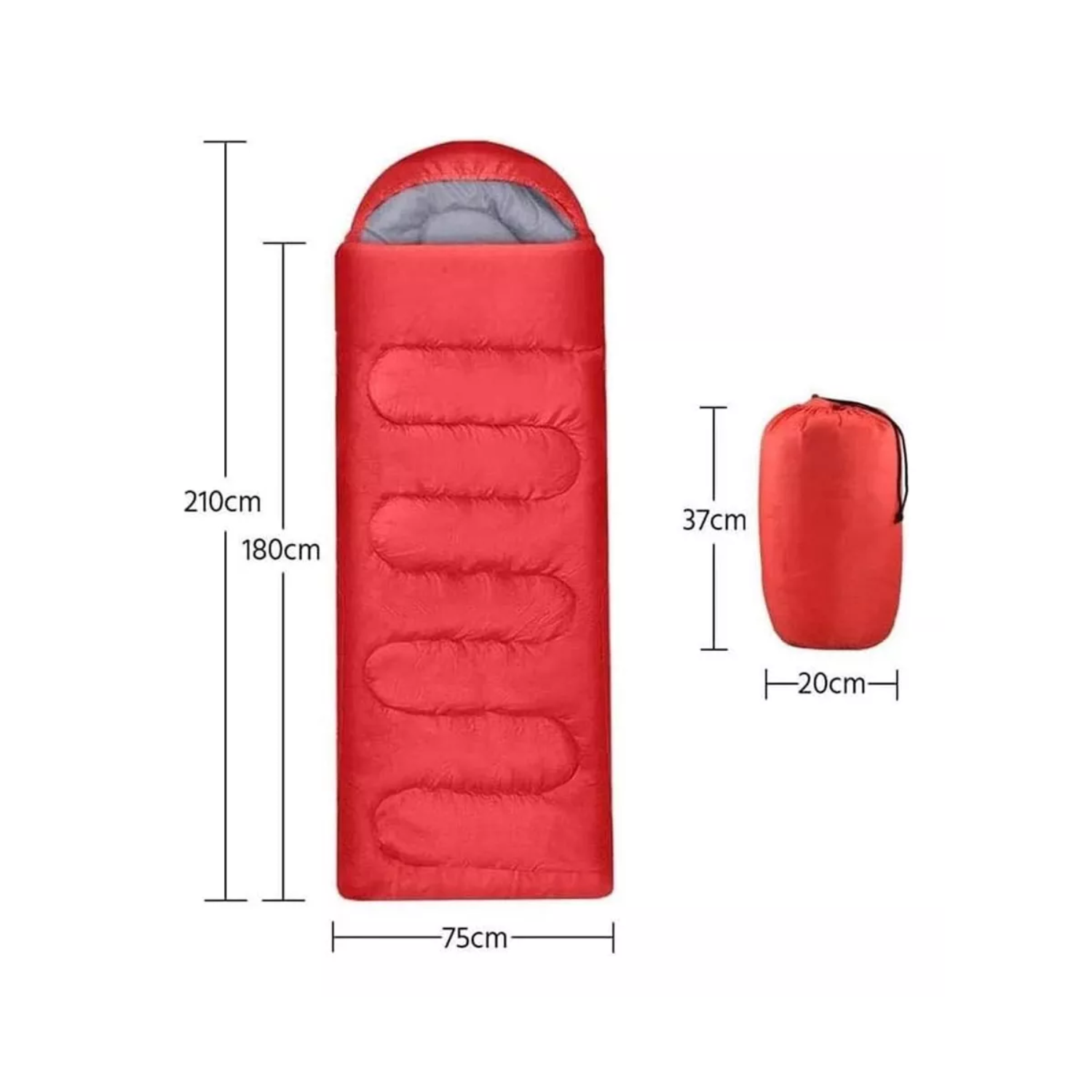 SACO DORMIR IMPORTCLICK CAMPING INDIVIDUAL CAMPING ADULTOS ROJO - 3
