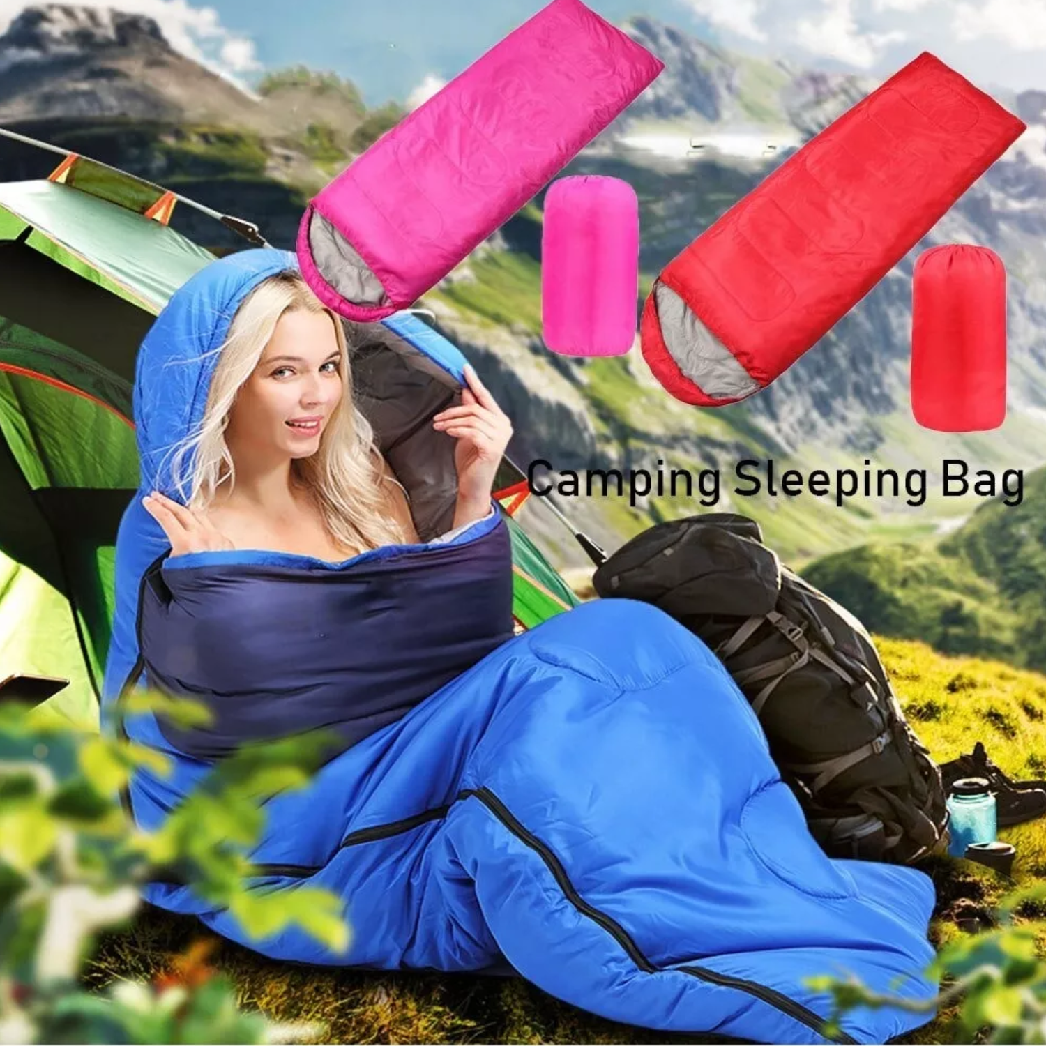 SACO DORMIR IMPORTCLICK CAMPING INDIVIDUAL CAMPING ADULTOS ROJO - 5