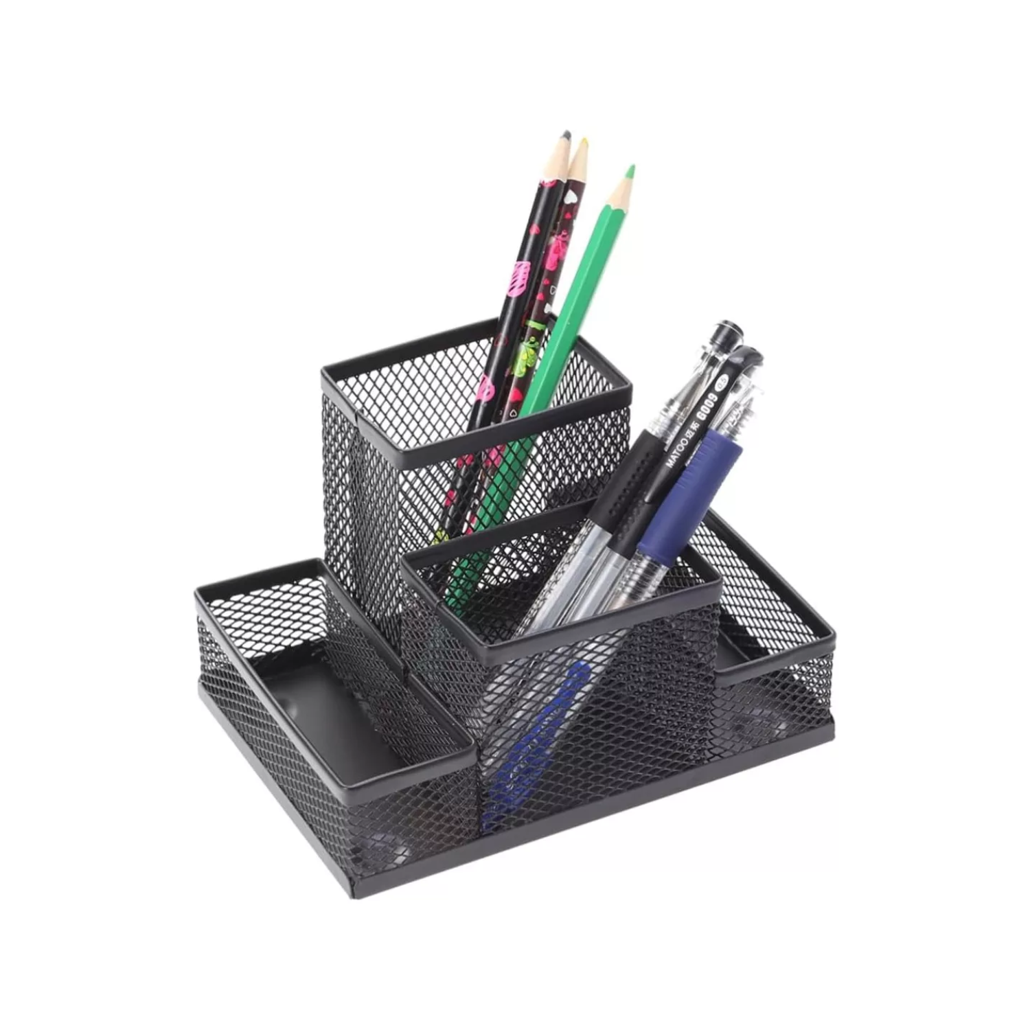 ORGANIZADOR IMPORTCLICK CANASTO LÁPICES METAL ESCRITORIO 10.5X15X11 CM ALUMINIO - 1