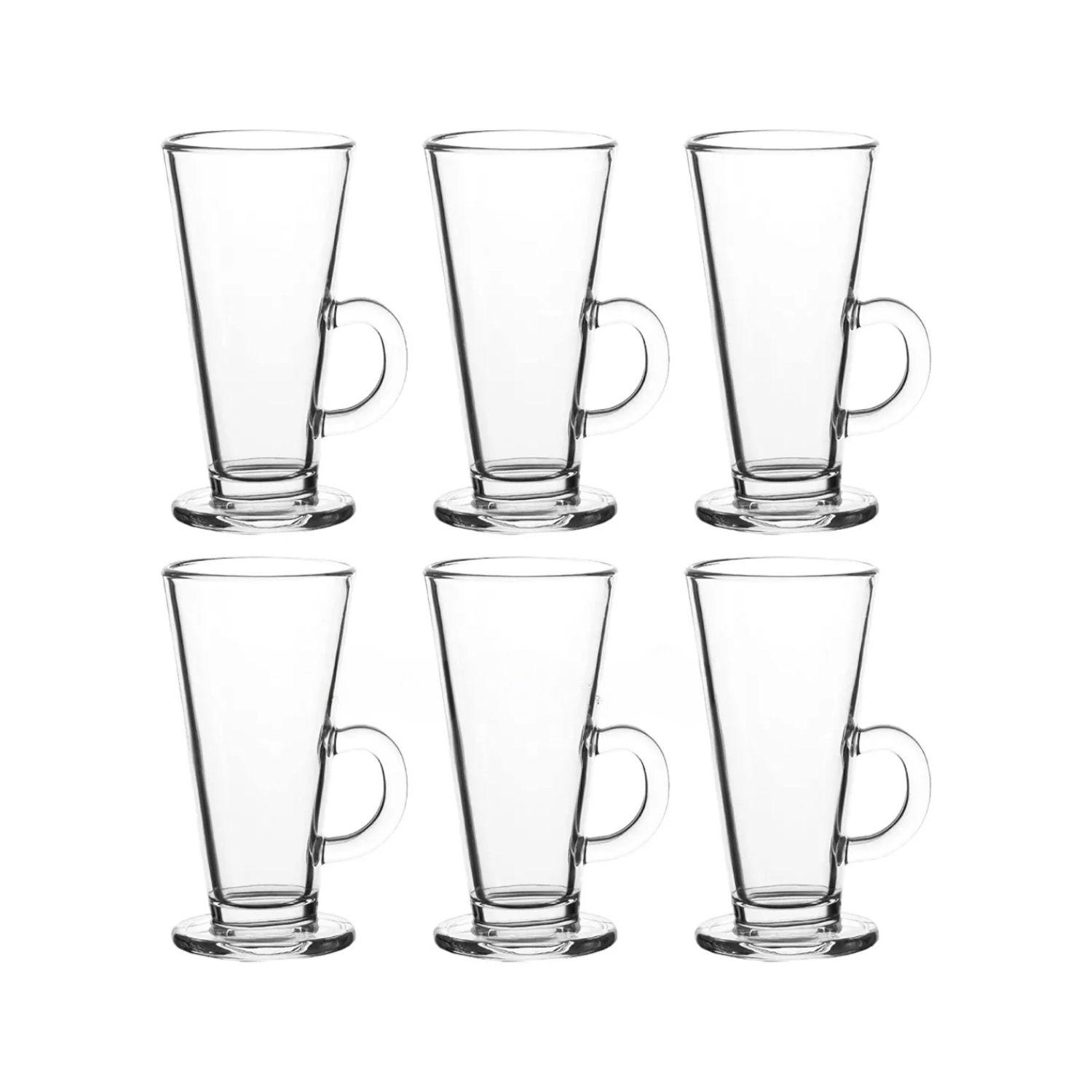 SET 6 TAZAS CAFÉ CAPPUCCINO VIDRIO 260 ML - 1