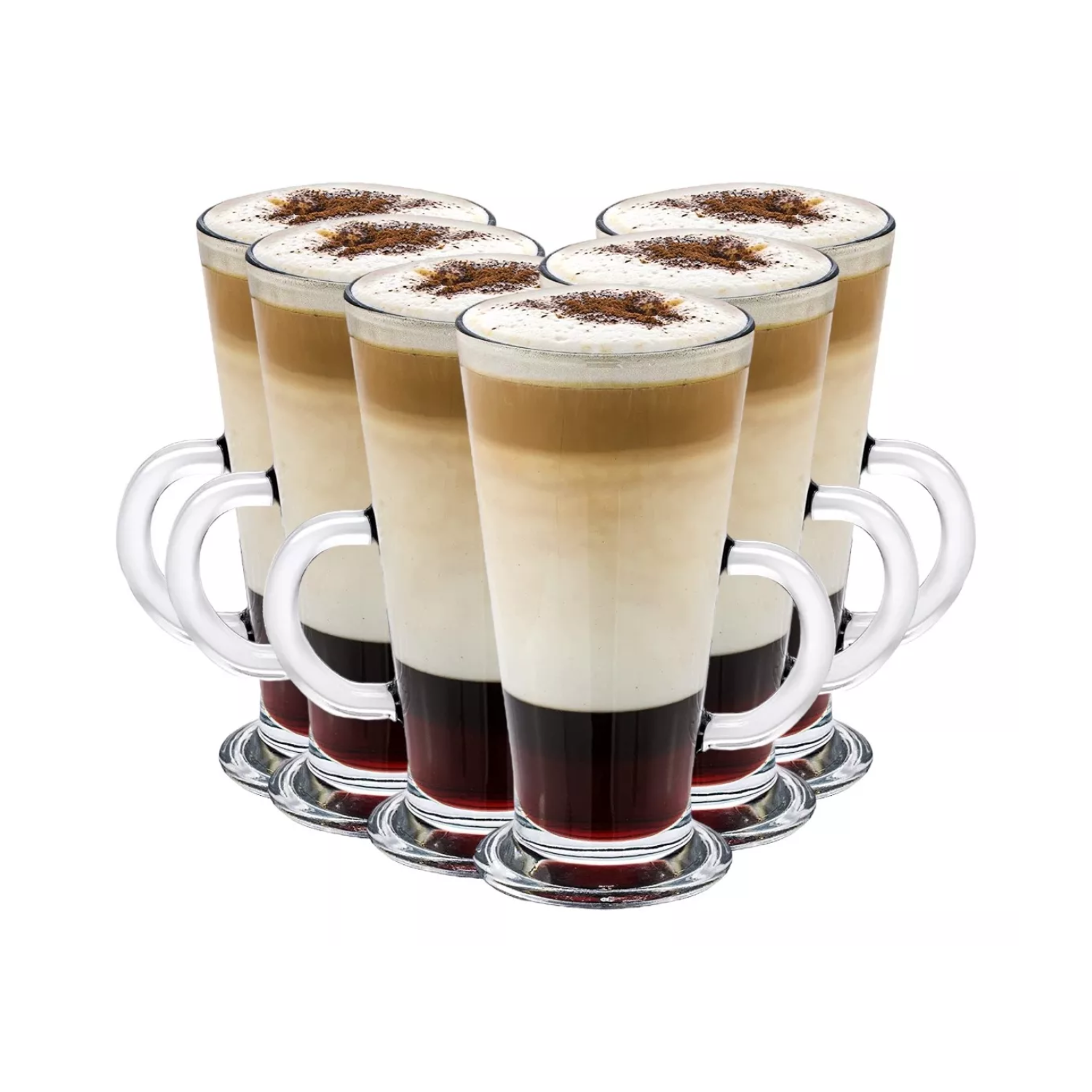 SET 6 TAZAS CAFÉ CAPPUCCINO VIDRIO 260 ML - 2