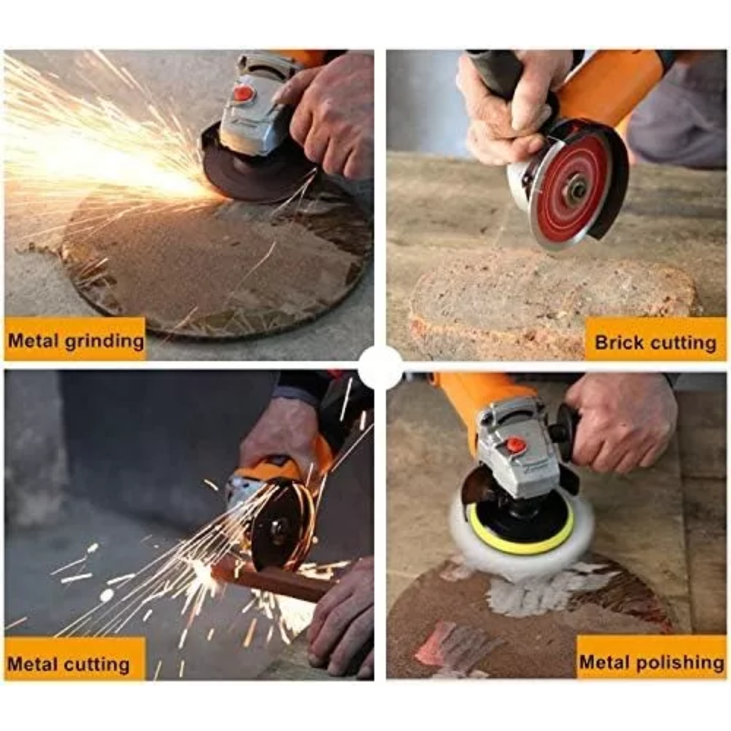 ESMERIL ANGULAR 4 1/2 INDUSTRIAL 950 WATT 220 VOLT 115 MM AMARILLO - 4