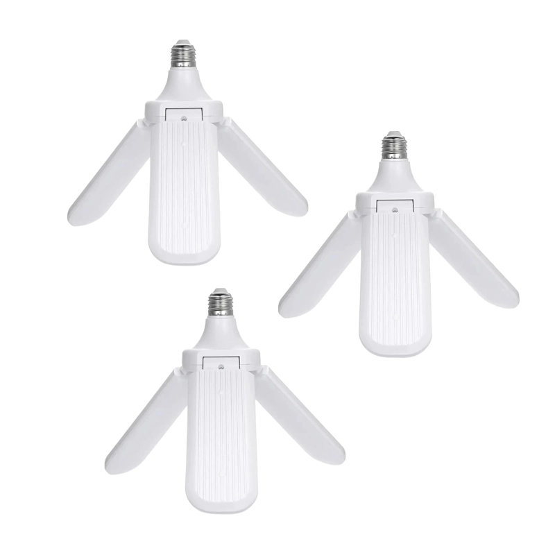 PACK 3 AMPOLLETA LED 45 WATT ANGULO AJUSTABLE 3 ASPAS LUZ FRÍA BLANCO - 1