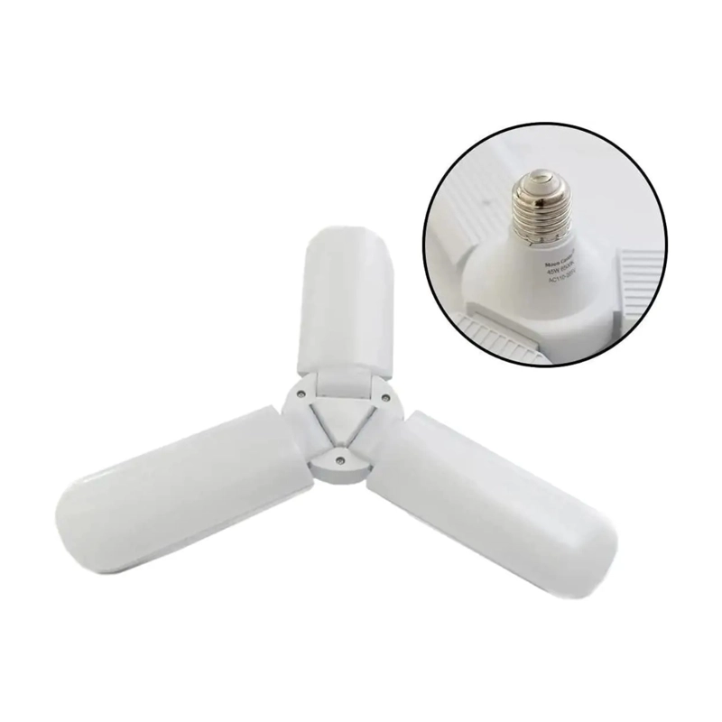 PACK 3 AMPOLLETA LED 45 WATT ANGULO AJUSTABLE 3 ASPAS LUZ FRÍA BLANCO - 5