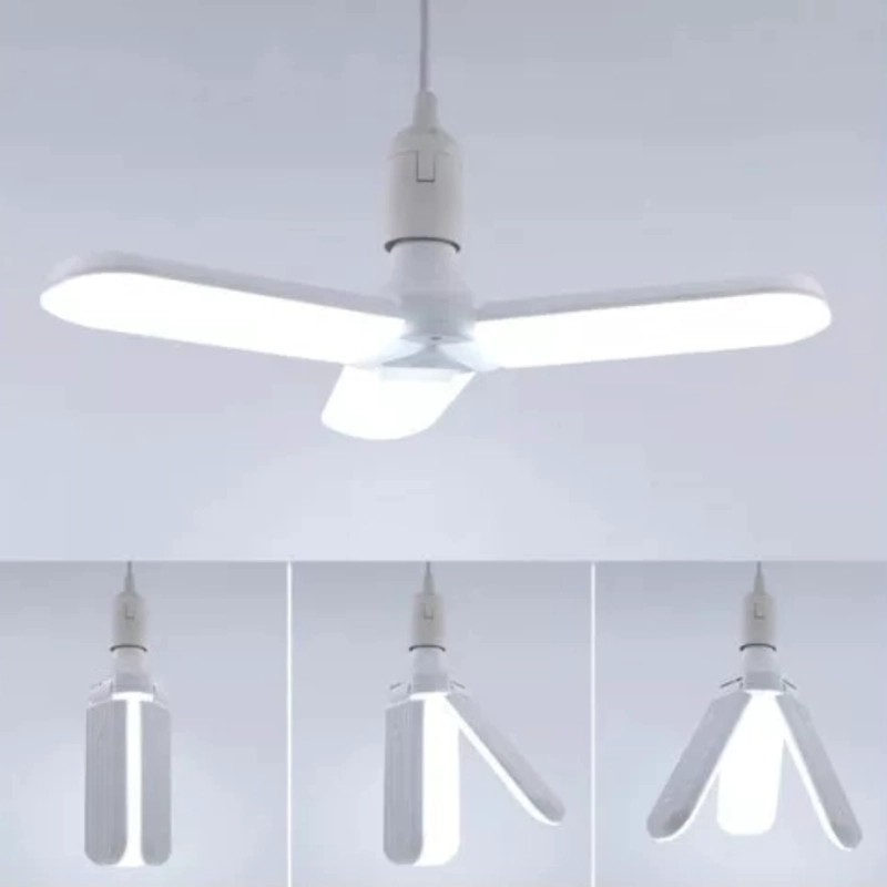 PACK 3 AMPOLLETA LED 45 WATT ANGULO AJUSTABLE 3 ASPAS LUZ FRÍA BLANCO - 7
