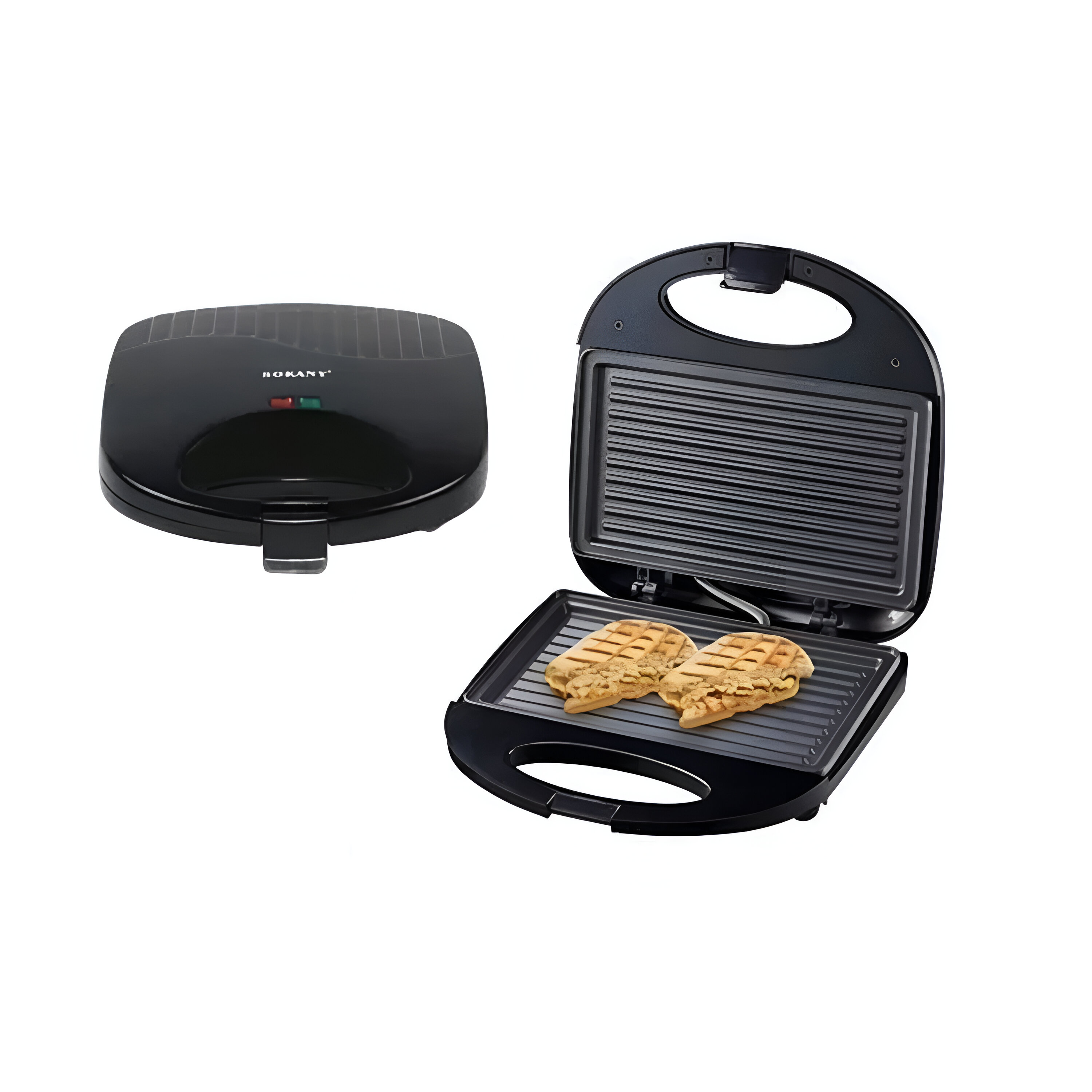 PLANCHA SANDWICHERA GRILL ELÉCTRICA TOSTADOR MULTIUSO NEGRO - 2