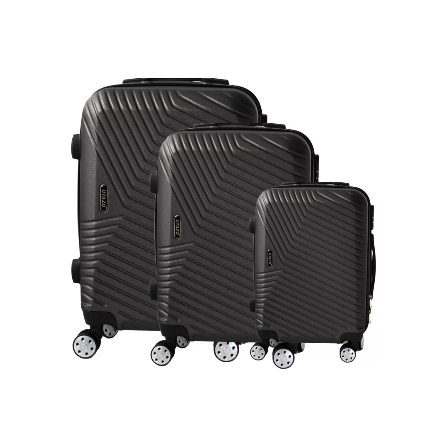 SET 3 MALETAS EQUIPAJE CABINA RUEDAS DIFERENTES TAMAÑOS NEGRO - 2