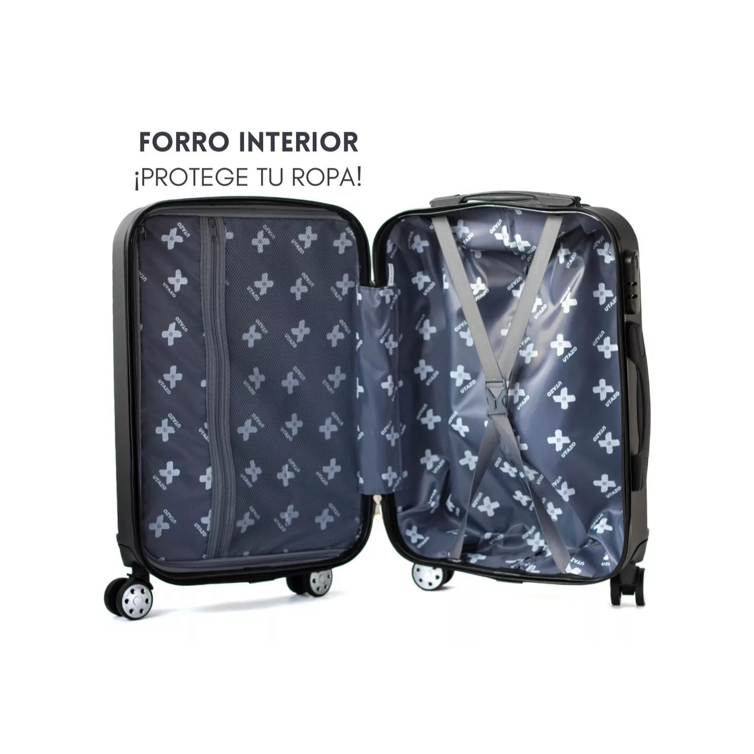 SET 3 MALETAS EQUIPAJE CABINA RUEDAS DIFERENTES TAMAÑOS NEGRO - 3