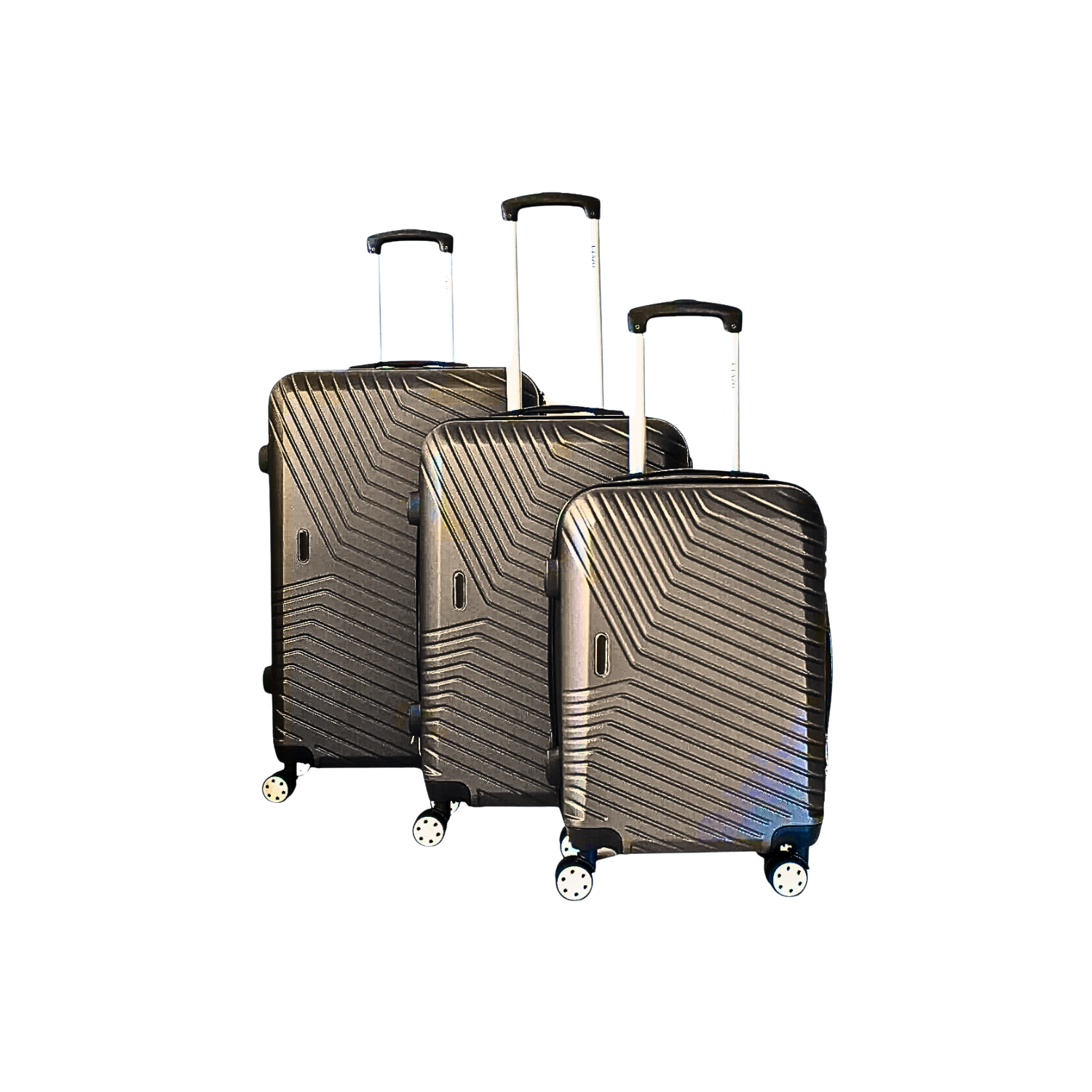 SET 3 MALETAS EQUIPAJE CABINA RUEDAS DIFERENTES TAMAÑOS GRIS - 1