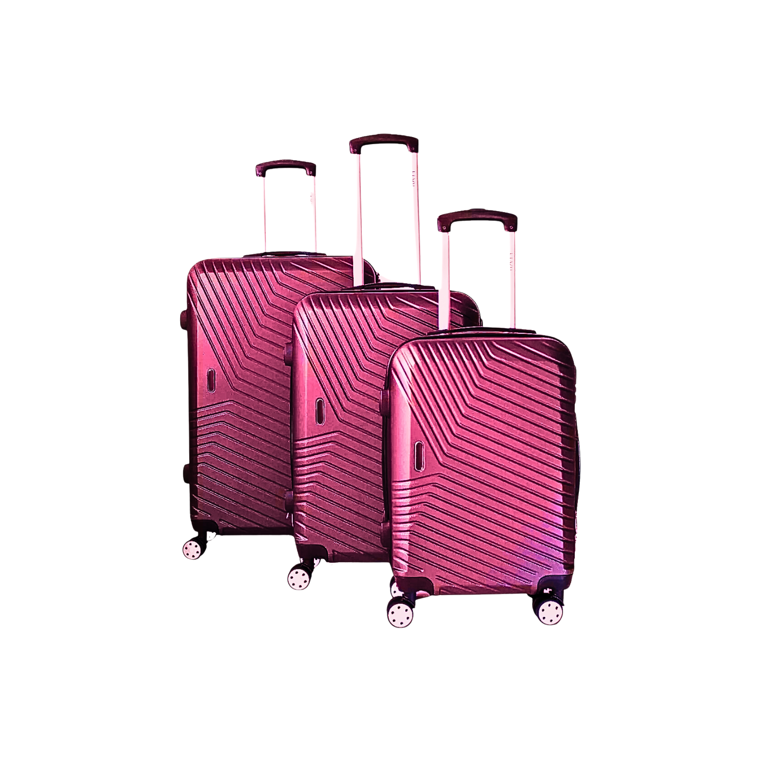 SET 3 MALETAS EQUIPAJE CABINA RUEDAS DIFERENTES TAMAÑOS ROSA - 1