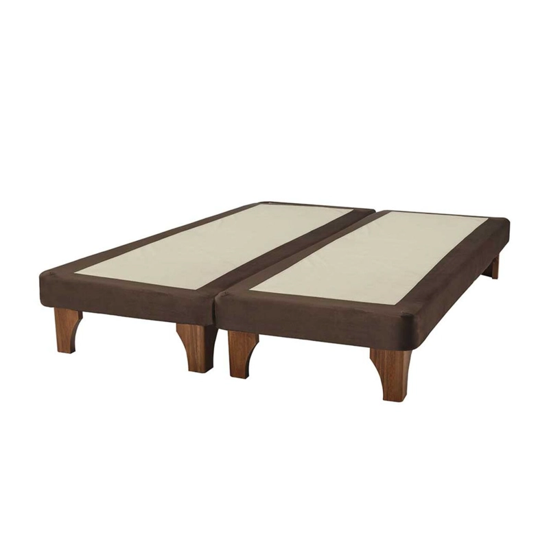 BASE CAMA EUROPEA IMPORTCLICK DIVIDIDA SUPER KING 200X200 CM CHOCOLATE FELPA - 1