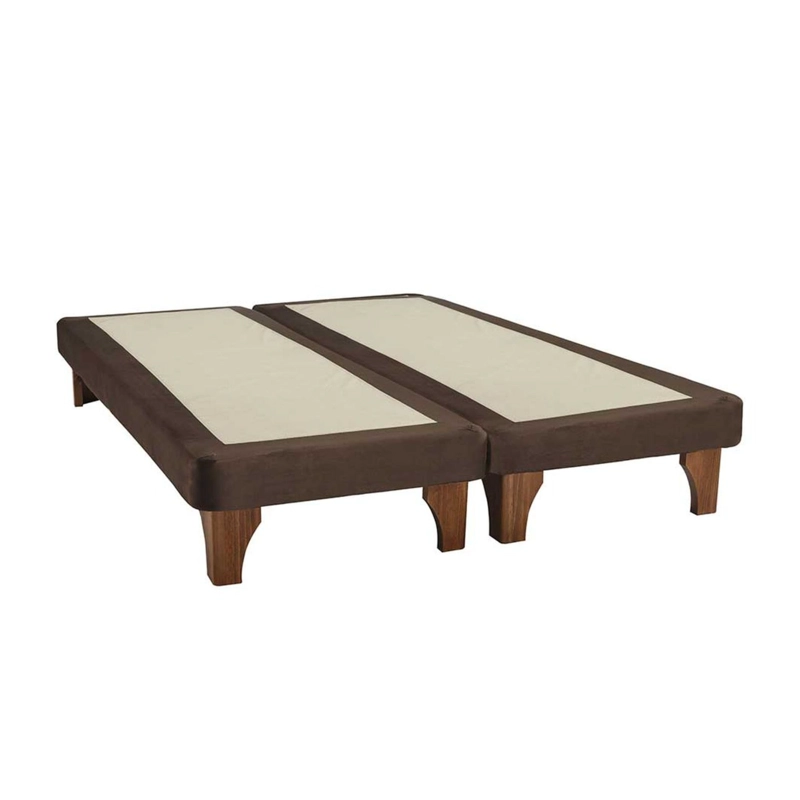 BASE CAMA EUROPEA IMPORTCLICK DIVIDIDA SUPER KING 200X200 CM CHOCOLATE FELPA - 2
