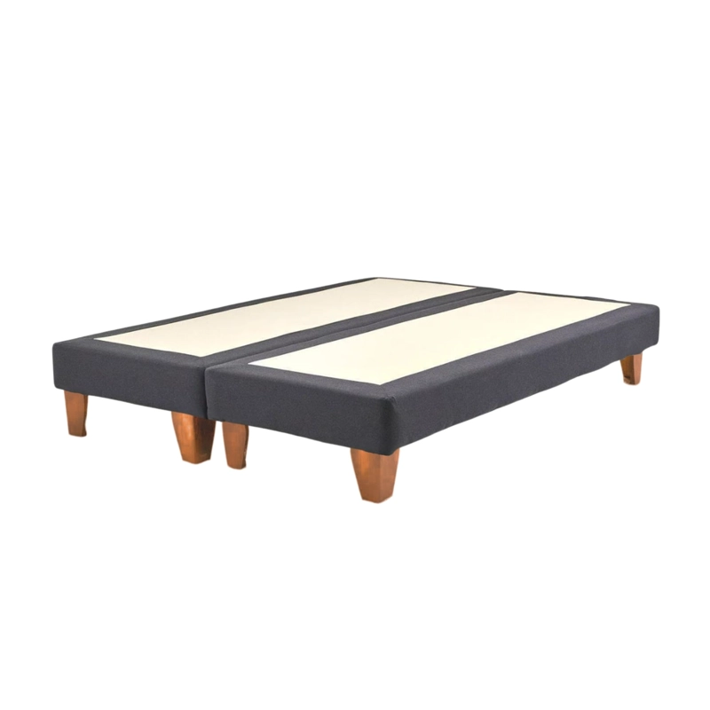 BASE CAMA EUROPEA IMPORTCLICK DIVIDIDA 2 PLAZAS 150X190 CM GRIS GRAFITO LINO - 1