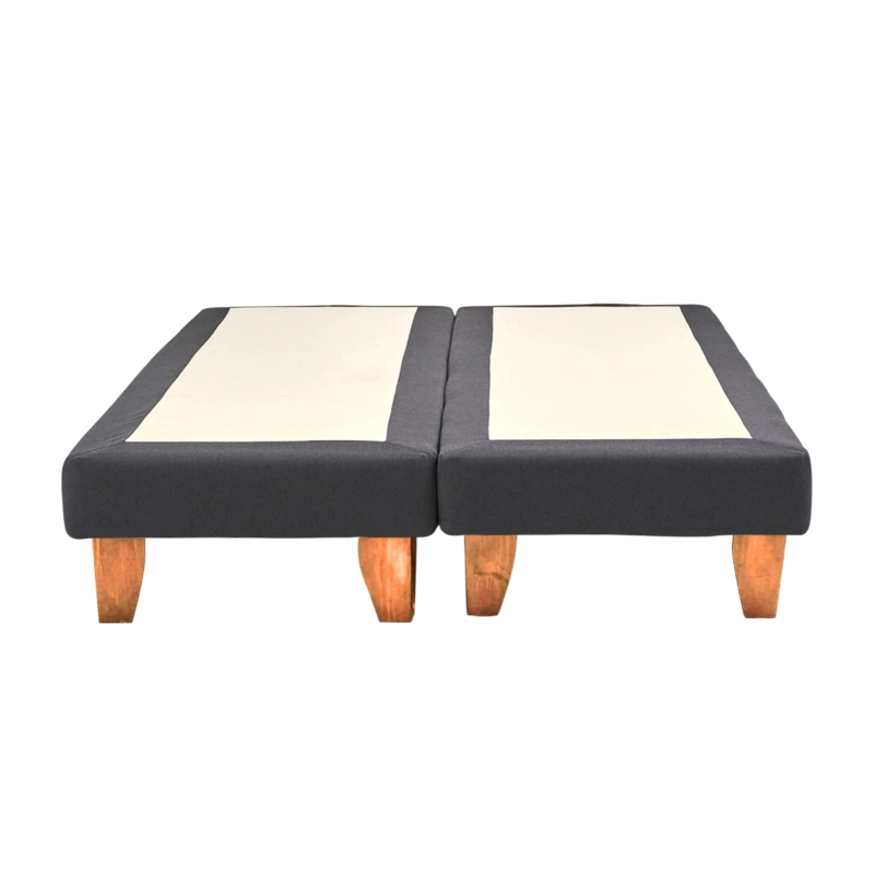 BASE CAMA EUROPEA IMPORTCLICK DIVIDIDA 2 PLAZAS 150X190 CM GRIS GRAFITO LINO - 3