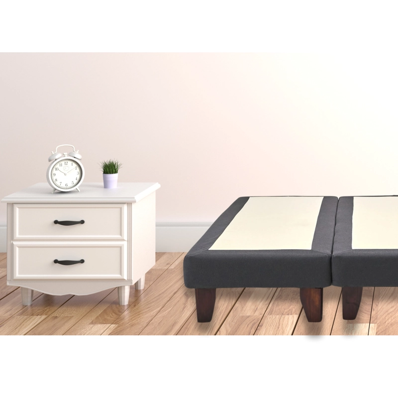 BASE CAMA EUROPEA IMPORTCLICK DIVIDIDA 2 PLAZAS 150X190 CM GRIS GRAFITO LINO - 5