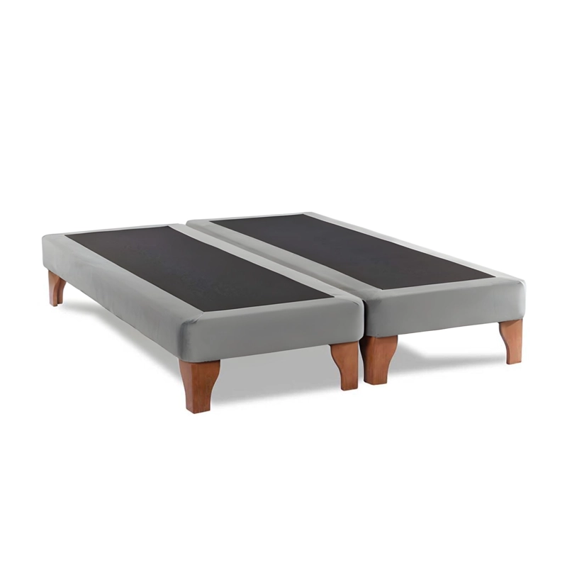 BASE CAMA EUROPEA IMPORTCLICK DIVIDIDA SUPER KING 200X200 CM GRIS CLARO FELPA - 2