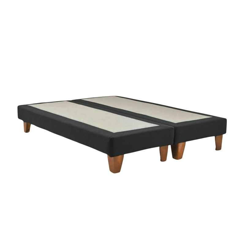 BASE CAMA EUROPEA IMPORTCLICK DIVIDIDA KING 200X180 CM GRIS OSCURO FELPA - 2