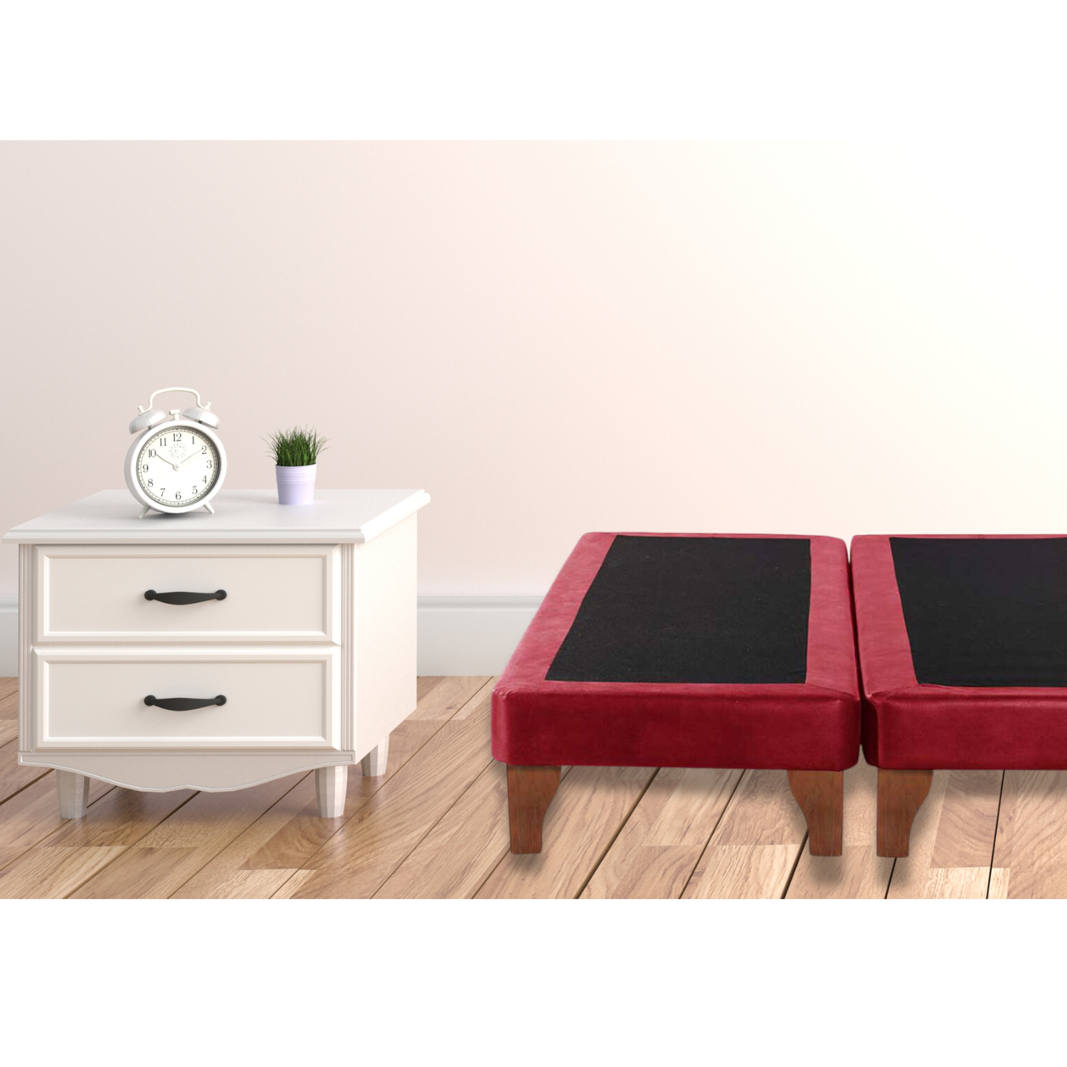 BASE DIVIDIDA CAMA EUROPEA SUPER KING 200X200 CM ROJO FELPA - 5