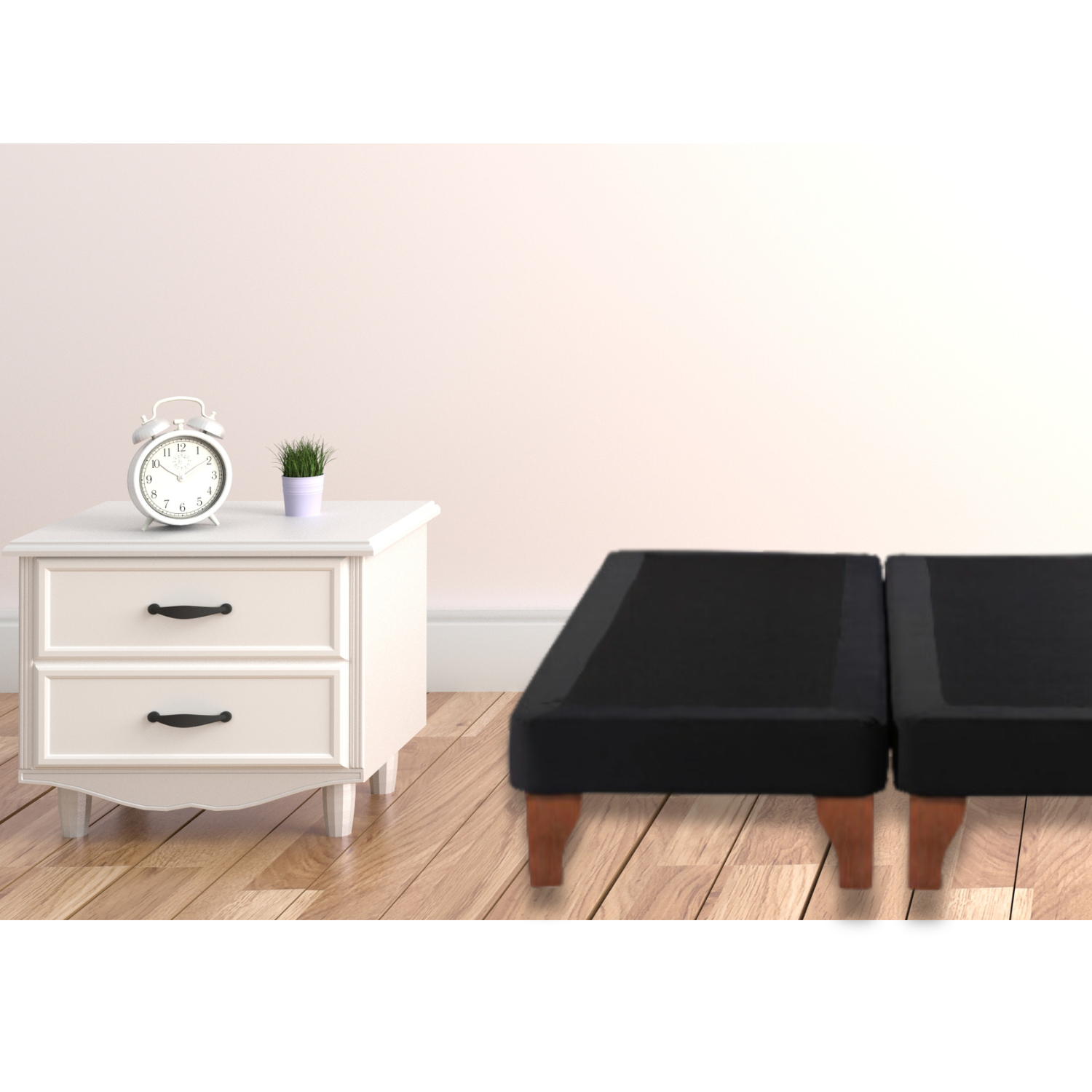 BASE DIVIDIDA CAMA EUROPEA KING 200X180 CM NEGRO LINO - 5