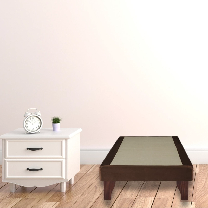 BASE CAMA EUROPEA IMPORTCLICK 1 PLAZA 90X200 CM CHOCOLATE FELPA - 5