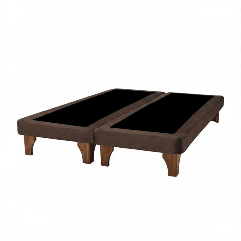 BASE CAMA EUROPEA IMPORTCLICK DIVIDIDA 2 PLAZAS 150X190 CM CHOCOLATE FELPA - 1