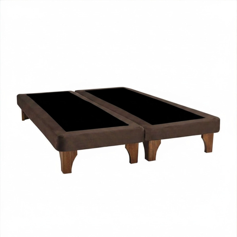 BASE CAMA EUROPEA IMPORTCLICK DIVIDIDA 2 PLAZAS 150X190 CM CHOCOLATE FELPA - 2